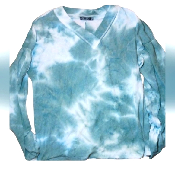 Glitzy Girlz Tops - Tie-Dye V-Neck Long Sleeve Shirt